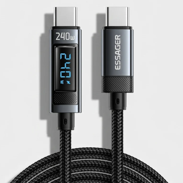 Essager 240W USB-C to USB-C Cable with Digital Display