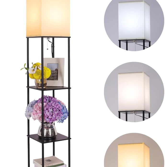 Gupuzm floor lamp with shelves
