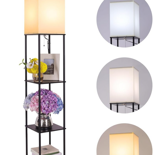 Gupuzm floor lamp with shelves