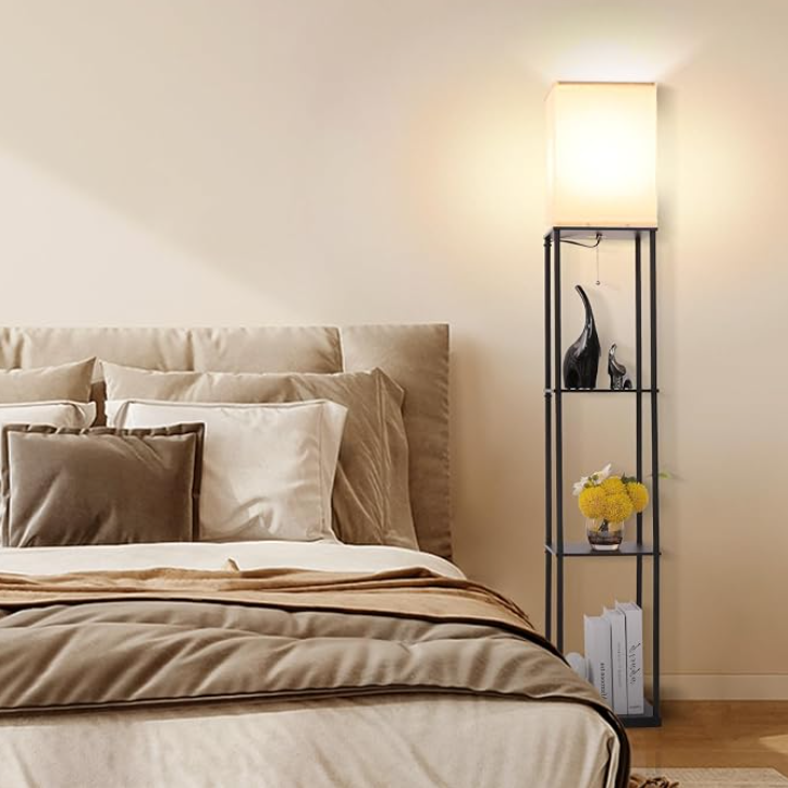 Gupuzm floor lamp with shelves