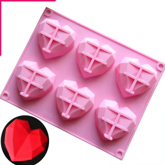 3D Love Heart Diamond Shaped Silicone Mold